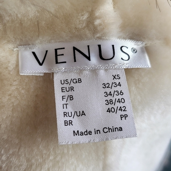 Venus Y2K Penny Lane Faux Suede & Fur Toggle Shearling Winter Coat Cream XS 0-2 - Picture 13 of 15